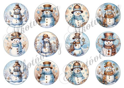 Cuki hóemberkék country stílusban - 6 cm körökben