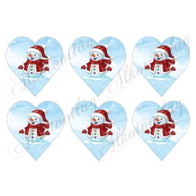 Mosolygós hóember 9 cm magas szíveken