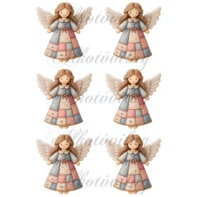 Angyalka patchwork ruhában - 9 cm