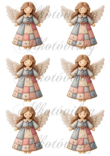 Angyalka patchwork ruhában - 9 cm