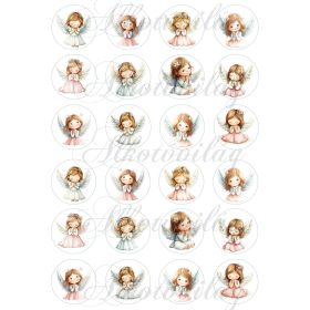 Kedves angyalkák 4 cm-es körökben