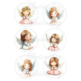 Kedves angyalkák 8,5 cm-es körökben 2. változat