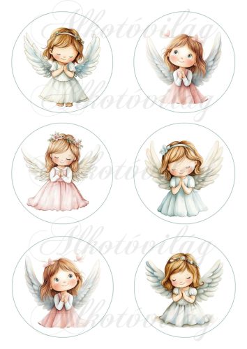 Kedves angyalkák 8,5 cm-es körökben