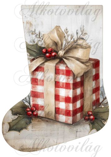 Mikuláscsizmák vintage karácsonyi hangulatban ajándékkal