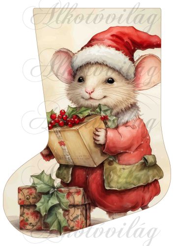 Mikuláscsizmák vintage karácsonyi hangulatban egérkével