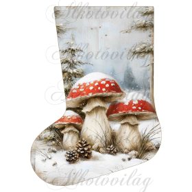 Mikuláscsizmák vintage karácsonyi hangulatban gombákkal