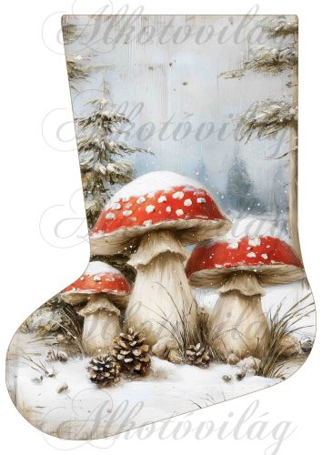 Mikuláscsizmák vintage karácsonyi hangulatban gombákkal