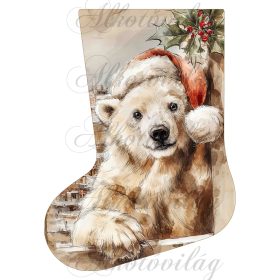   Mikuláscsizmák vintage karácsonyi hangulatban jegesmacival