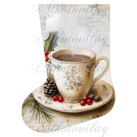 Mikuláscsizmák vintage karácsonyi hangulatban kávéval