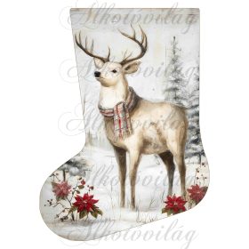   Mikuláscsizmák vintage karácsonyi hangulatban szarvassal 2