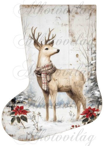 Mikuláscsizmák vintage karácsonyi hangulatban szarvassal