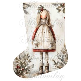 Mikuláscsizmák vintage karácsonyi lánykával