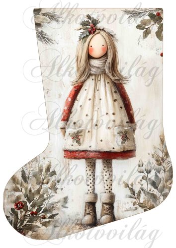 Mikuláscsizmák vintage karácsonyi lánykával