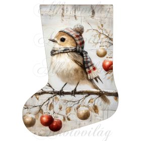 Mikuláscsizmák vintage stílusban kismadárral 2