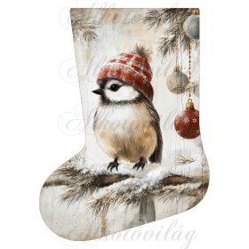 Mikuláscsizmák vintage stílusban kismadárral 3
