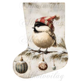 Mikuláscsizmák vintage stílusban kismadárral