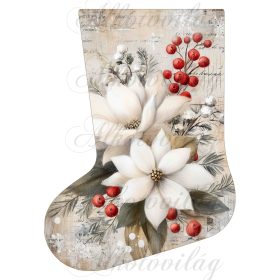 Mikuláscsizmák vintage stílusban mikulásvirággal