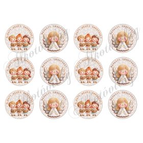 Éneklő gyerekek és angyalka 6 cm-es körökben