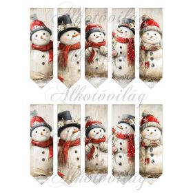 Könyvjelzők hóemberekkel - 12 x 3,5 cm