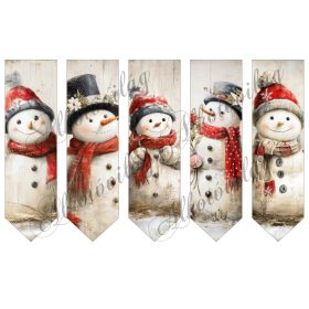 Könyvjelzők hóemberekkel - 17,5 x 5 cm