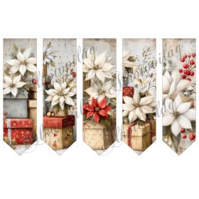 Könyvjelzők mikulásvirágokkal - 17,5 x 5 cm