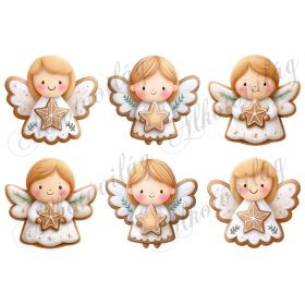 Mosolygós mézeskalács angyalkák - kb. 9 cm szélesek