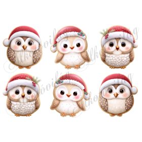 Mosolygós mézeskalács baglyok - kb. 9 cm magasak