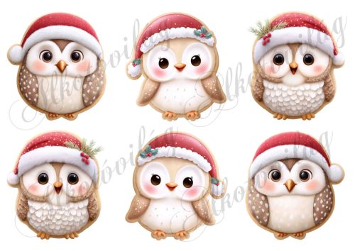 Mosolygós mézeskalács baglyok - kb. 9 cm magasak