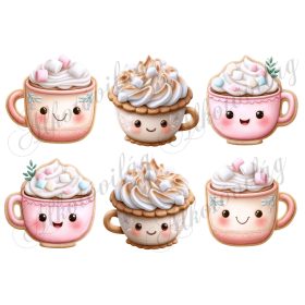 Mosolygós mézeskalács bögrék - kb. 9 cm szélesek