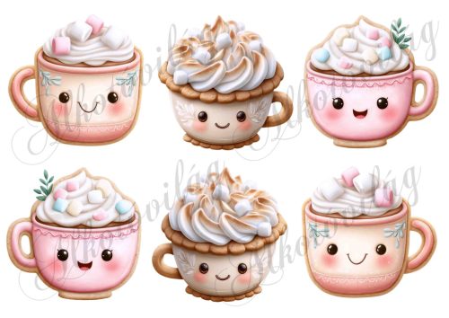 Mosolygós mézeskalács bögrék - kb. 9 cm szélesek