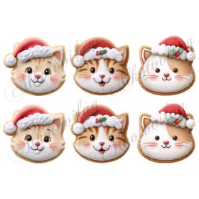 Mosolygós mézeskalács cicák - kb. 9 cm magasak