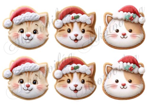 Mosolygós mézeskalács cicák - kb. 9 cm magasak