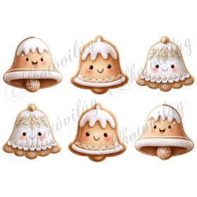Mosolygós mézeskalács harangok - kb. 9 cm szélesek