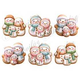   Mosolygós mézeskalács hóember család - kb. 9 cm szélesek