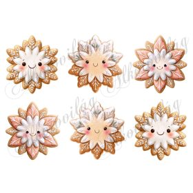 Mosolygós mézeskalács hópelyhek - kb. 9 cm magasak