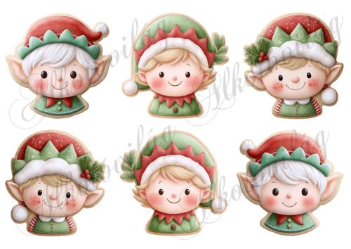 Mosolygós mézeskalács karácsonyi manók - kb. 9 cm magasak