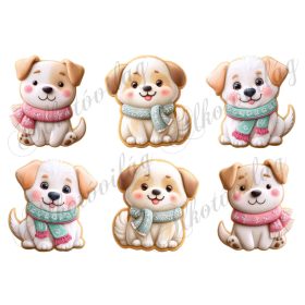 Mosolygós mézeskalács kutyusok - kb. 9 cm magasak