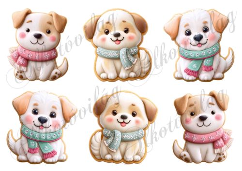 Mosolygós mézeskalács kutyusok - kb. 9 cm magasak