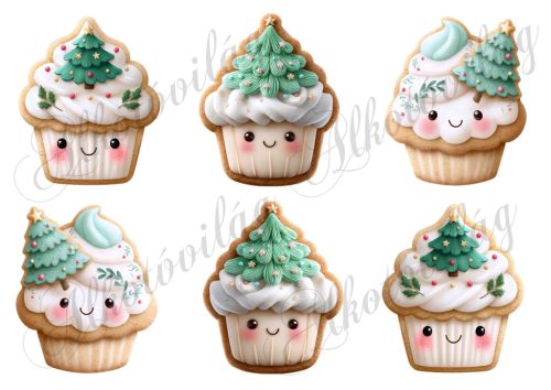 Mosolygós mézeskalács muffinok - kb. 9 cm magasak