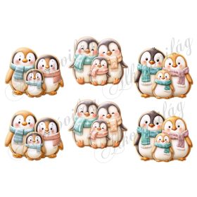   Mosolygós mézeskalács pingvin család - kb. 9 cm szélesek
