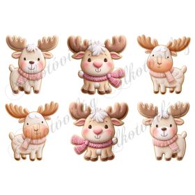 Mosolygós mézeskalács szarvasok - kb. 9 cm magasak