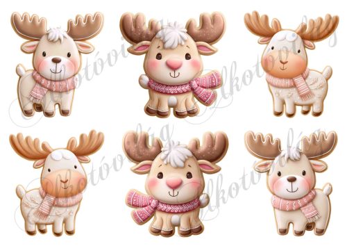 Mosolygós mézeskalács szarvasok - kb. 9 cm magasak