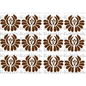 Kalocsai virágfejek barnában