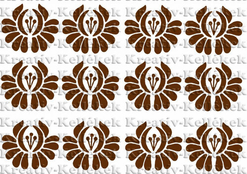 Kalocsai virágfejek barnában