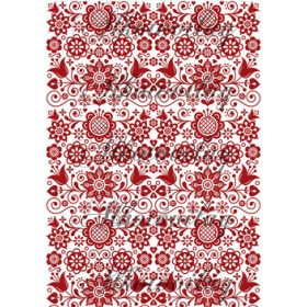 Folk minta bordóban