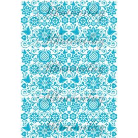 Folk minta világoskékben