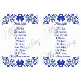Házi áldás - kék kalocsai 2 db