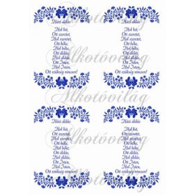 Házi áldás - kék kalocsai 4 db