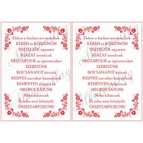 Kalocsai minta szöveggel - 2 db