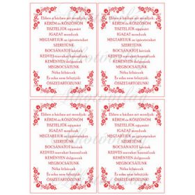Kalocsai minta szöveggel - 4 db